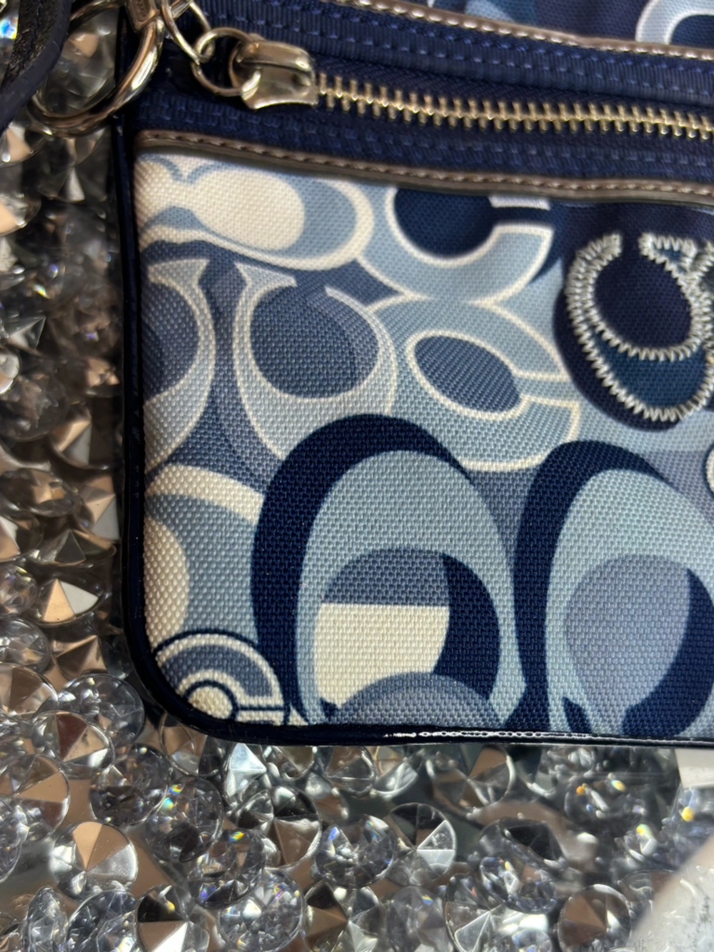 Coach Poppy Blue Denim Glam wristlet NWOT - Picture 9 of 12